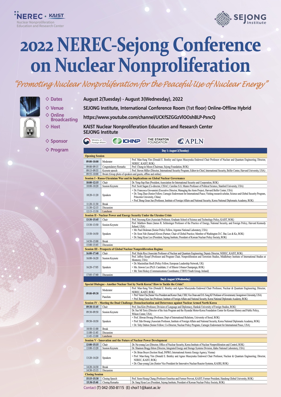 2022 NEREC-Sejong Conference on Nuclear Nonproliferation