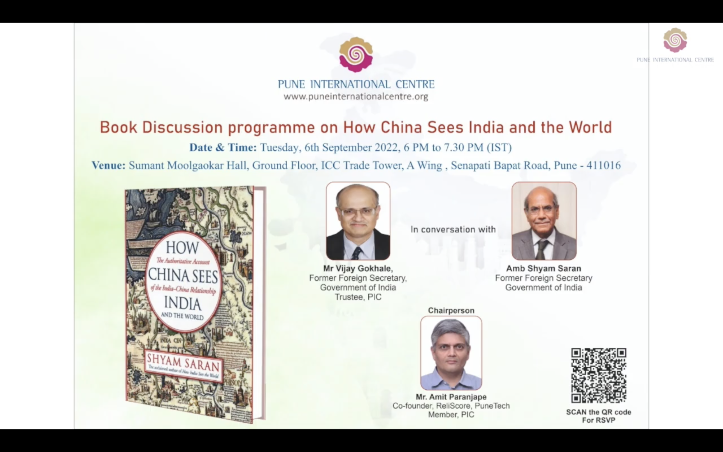 Book Discussion Programme on 'How China Sees India and the World'